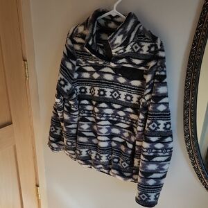 Pulse Aztec Patterned Cowl Neck Hoodie